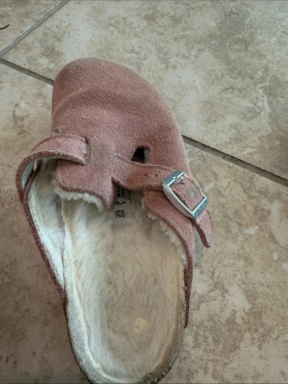 Birkenstock Kids Suede Clog in Dusty Rose
